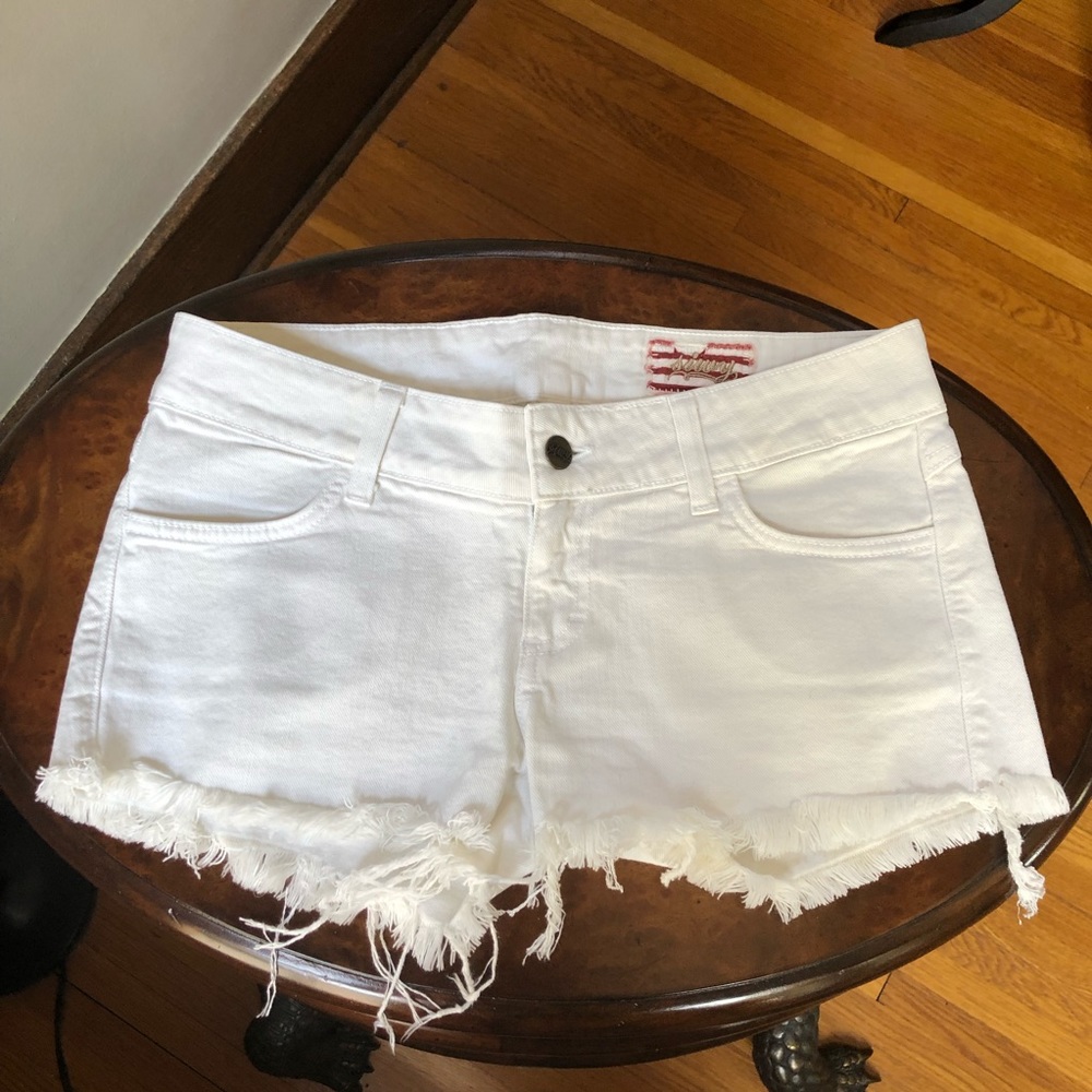 Siwy Camilla Denim Cutoff Shorts White 26